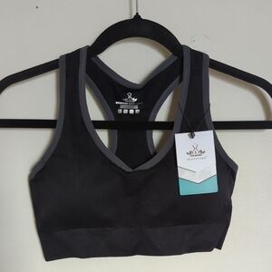 NEW with Tags Heath Yoga High Impact Racerback Sports Bra Black Women's Size L